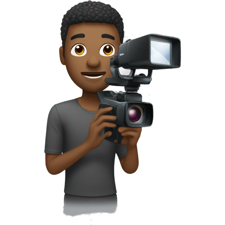 man, no glasses, filming with a handheld camcorder emoji