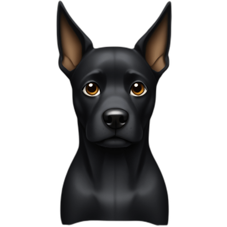 black dog with beard and pointy ears emoji