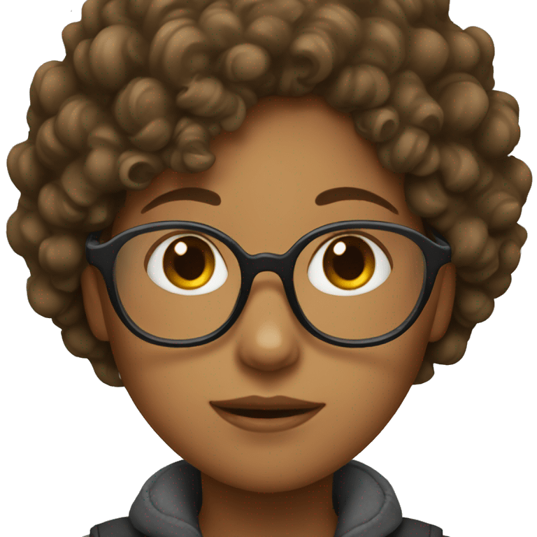 Girl with glasses and curly hair emoji