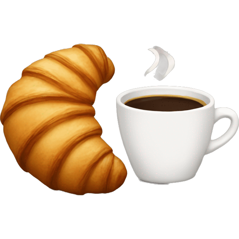 Croissant and coffee emoji