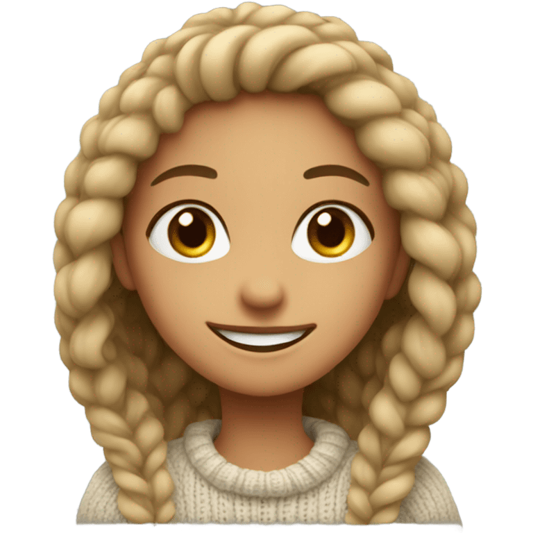 smiling girl in cozy sweater emoji