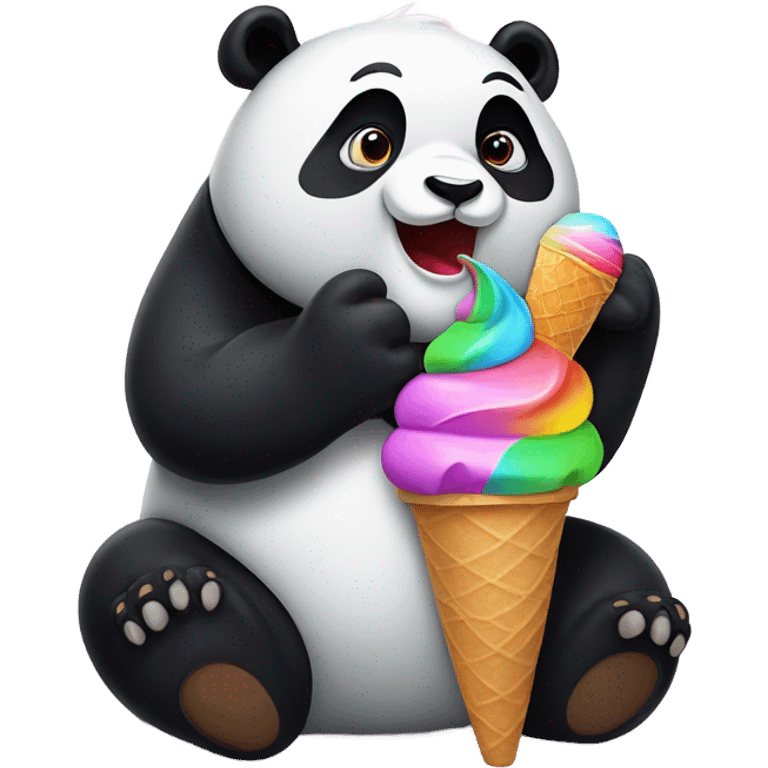 Panda eating ice cream emoji