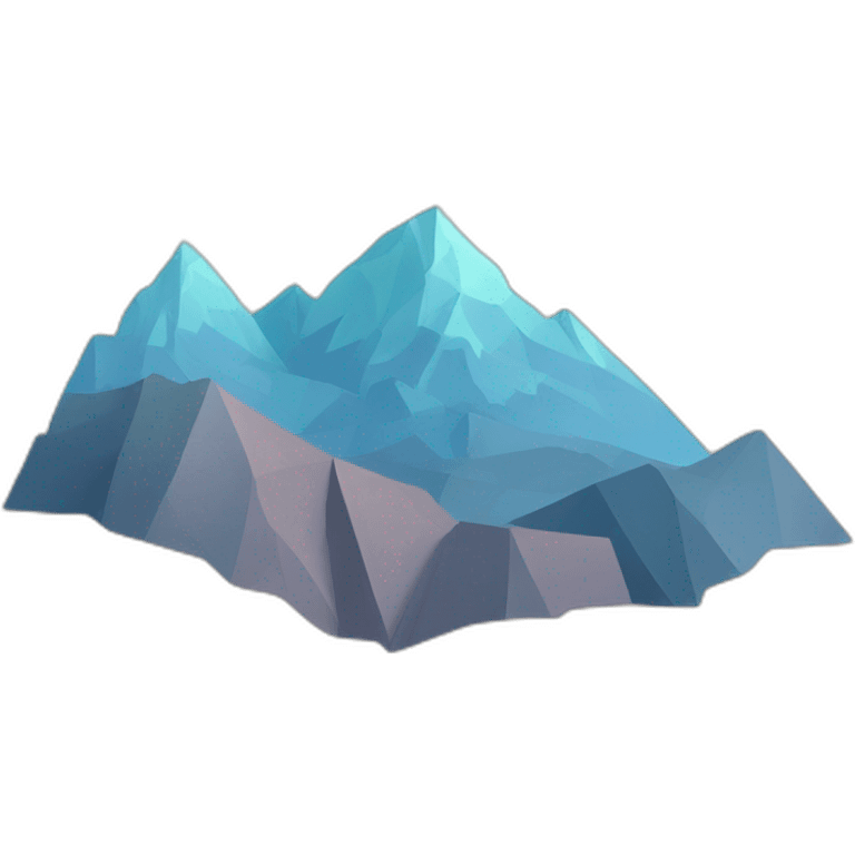 geometric mountain landscape, contour, 2d emoji