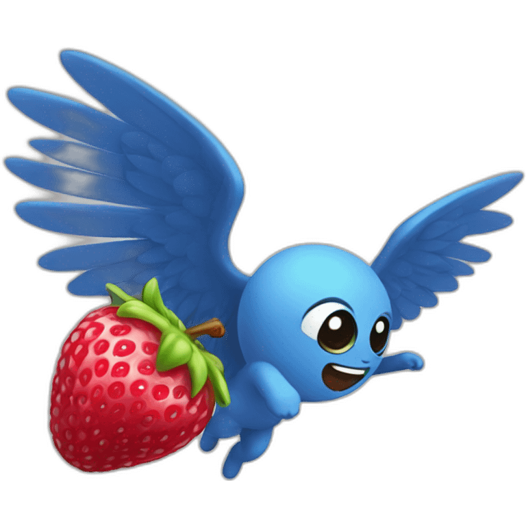 flaying berry with wing emoji