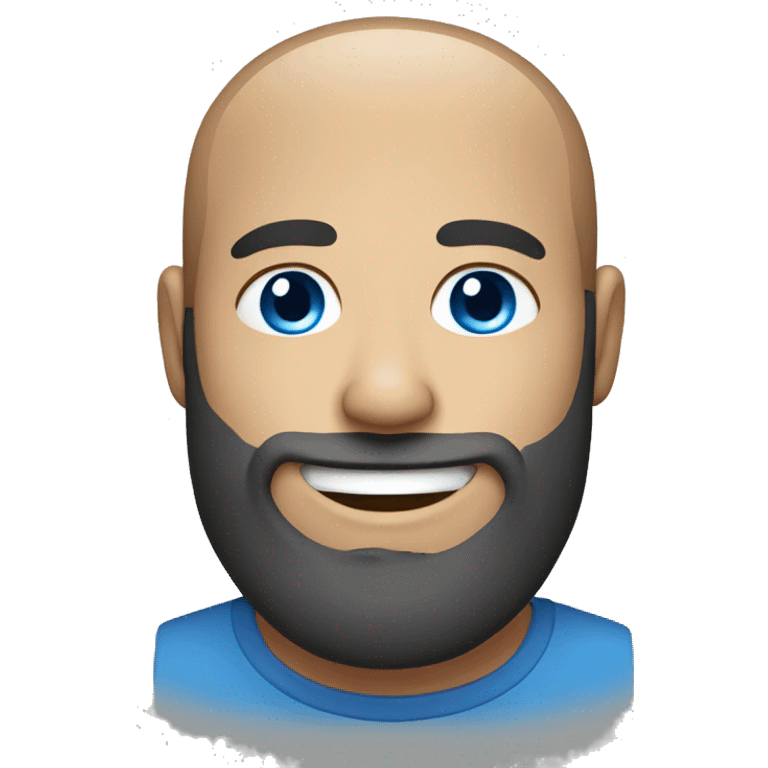 smiling male portrait with beard blue eyes emoji