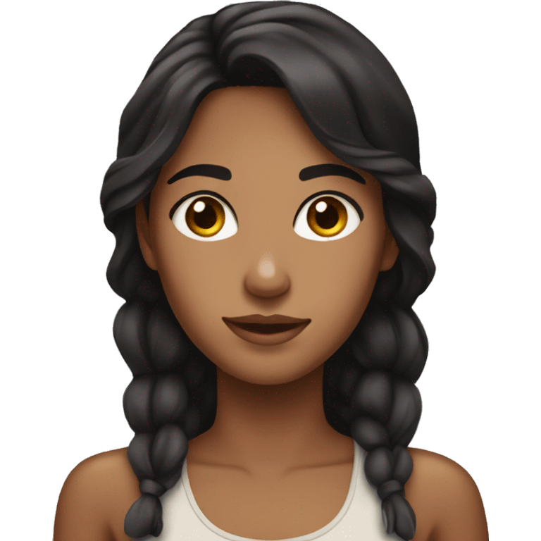 Girl with tan skin, dark hair, dark eyes, freckles emoji