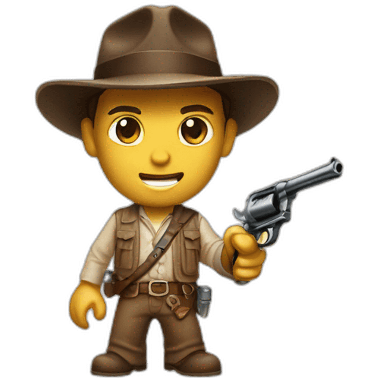 indiana jones with a revolver emoji