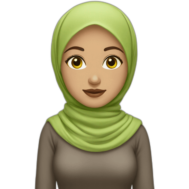 Hijabi light skin with green, yellow brown eyes & married emoji