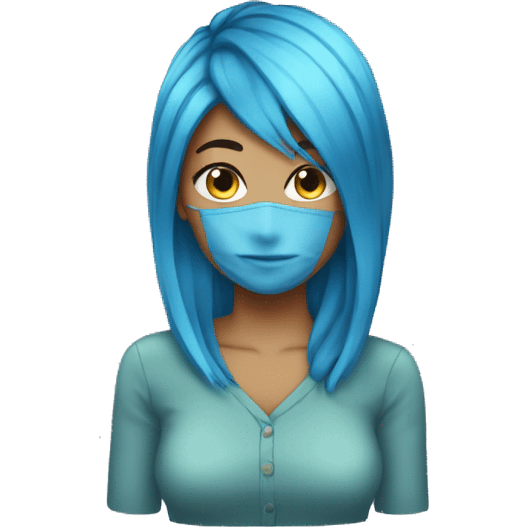 25 year old blue haired female emoji