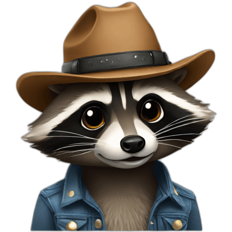 raccoon in a cowboy hat emoji