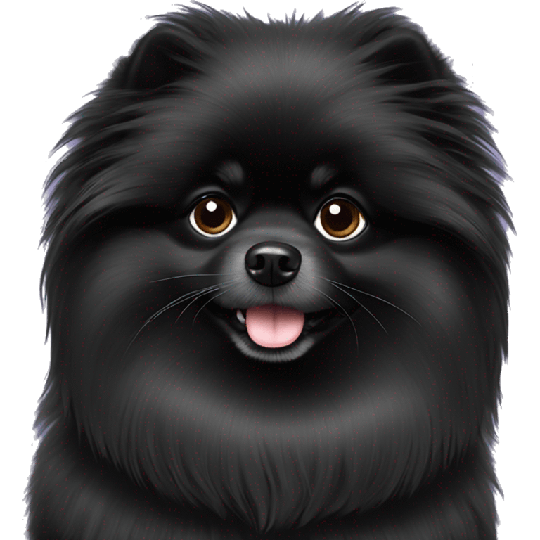 Long hair black Pomeranian  emoji