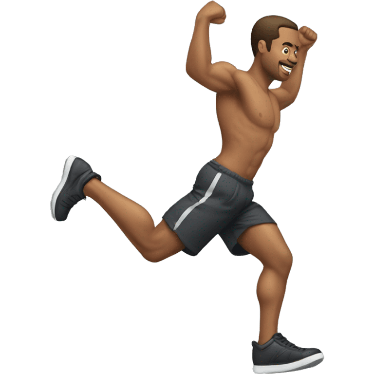 A guy doing tricep kickback emoji