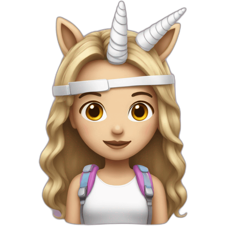 Girl with unicorn headset emoji