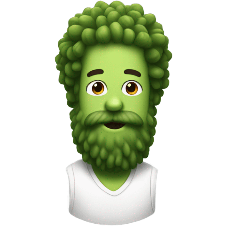 A pickle with a beard emoji