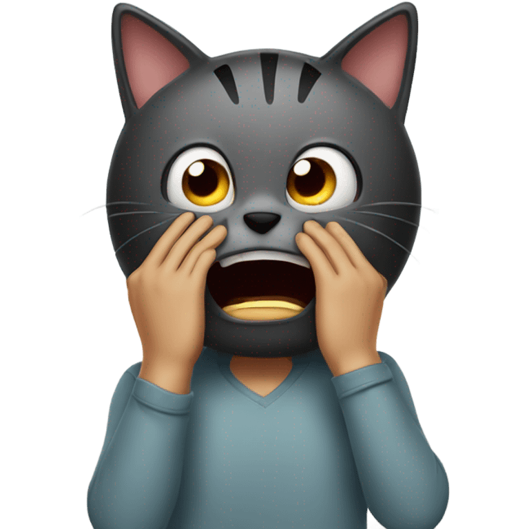 a scaredy-cat holding his head emoji