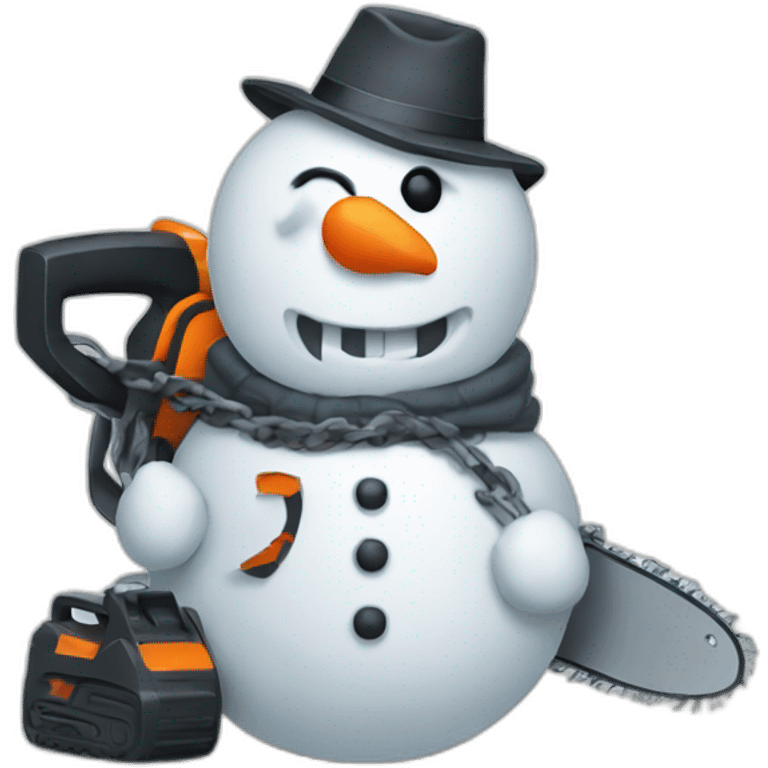 angry snowman with chainsaw emoji