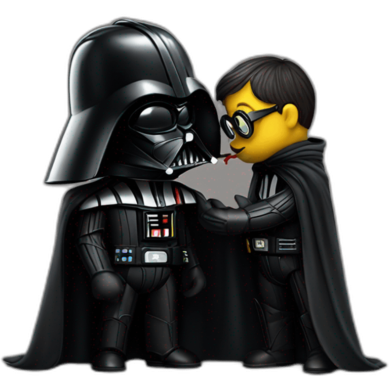 Darth Vader kissing a minion emoji