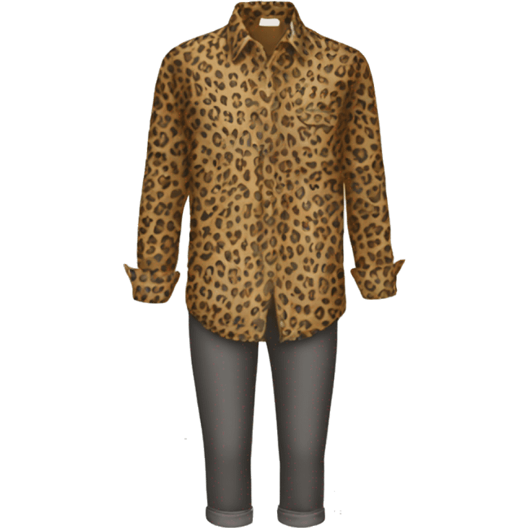 Leopard shirt and pants outfit emoji