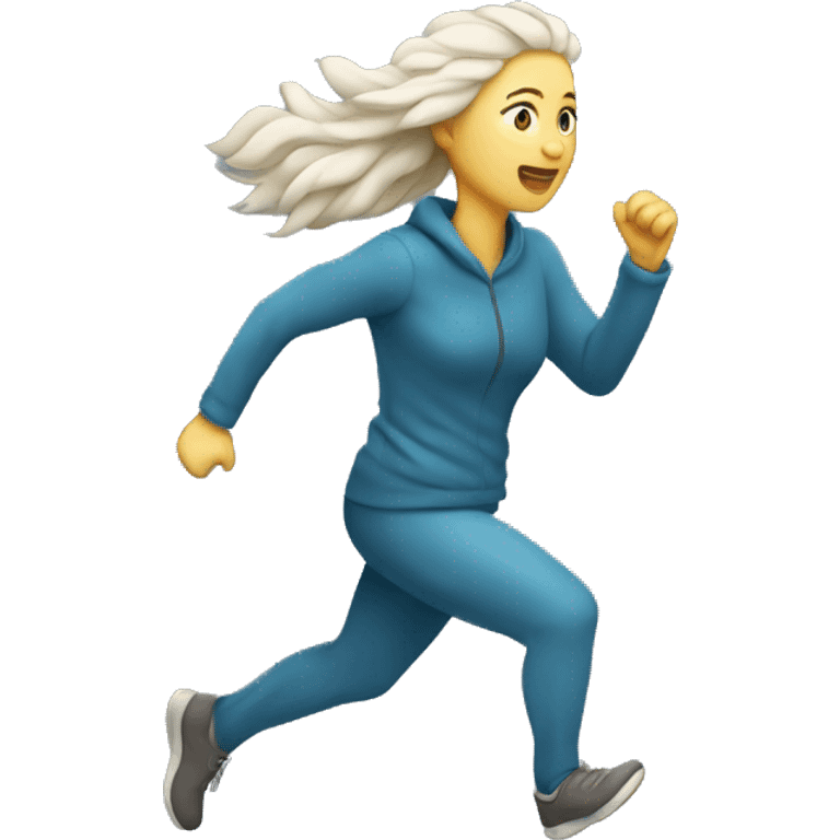 winter solstice white woman running emoji