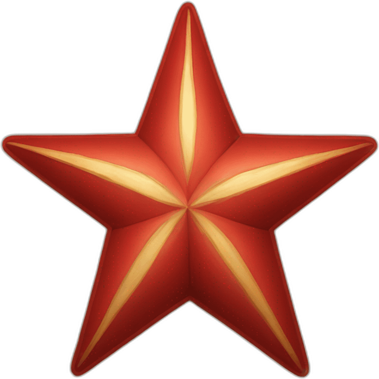 Red star with letter P and T together in the center of the star emoji