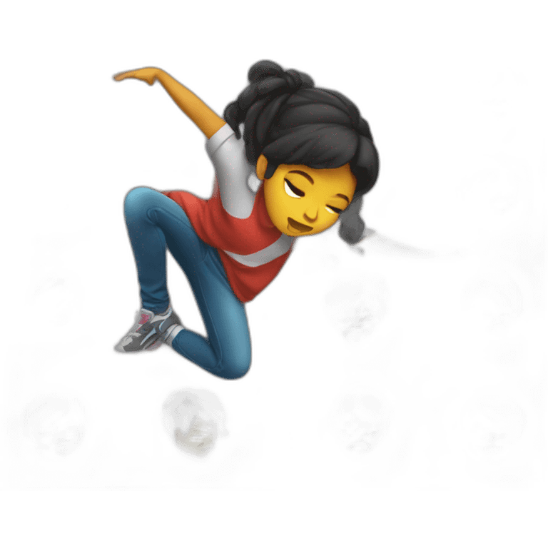 A black teenage girl dabbing  emoji