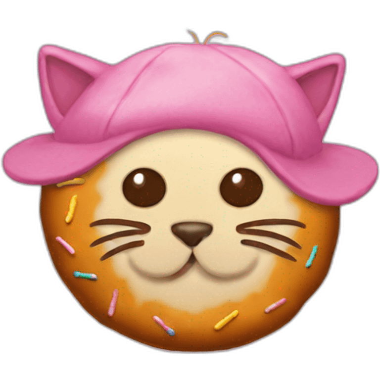 Cat donut hat emoji