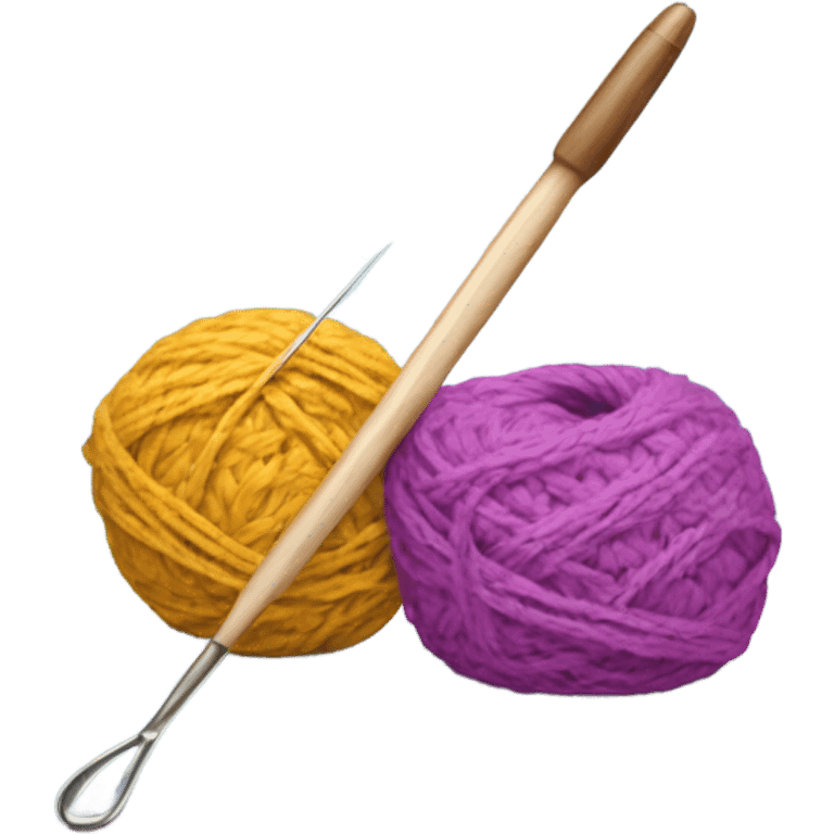 Crochet hook and yarn bundle emoji