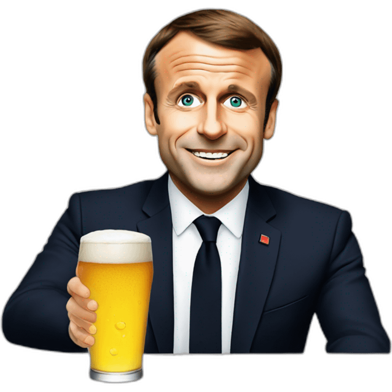 emmanuel macron drink beer emoji