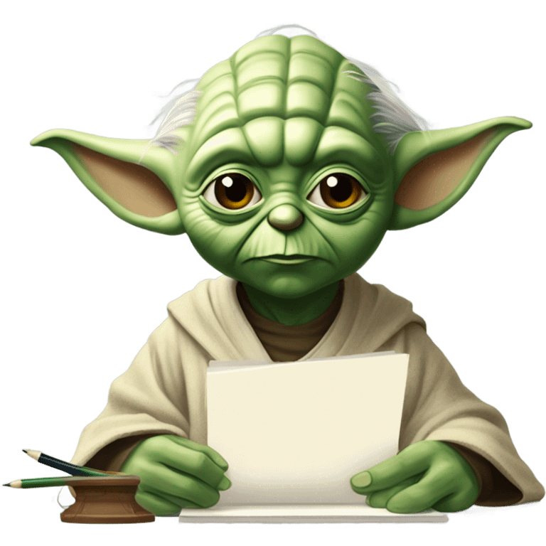 Master Yoda draws the picture of Master Yoda emoji