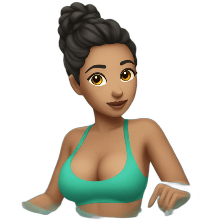 hot latina in a pool outfit emoji