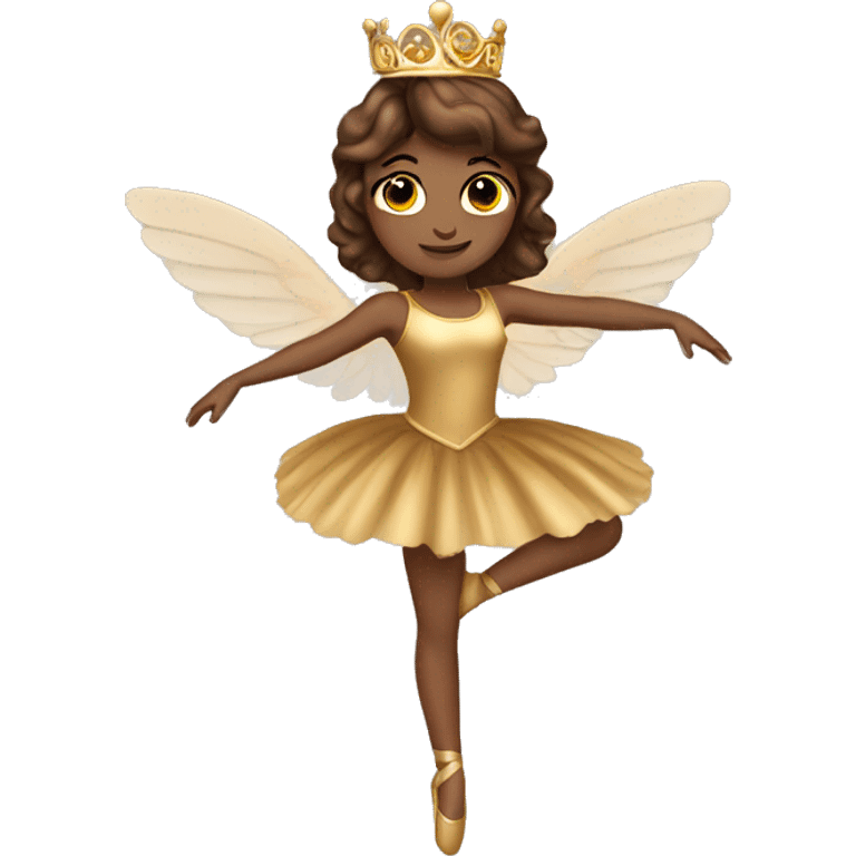  brown ballerina gold wings gold princess crown emoji