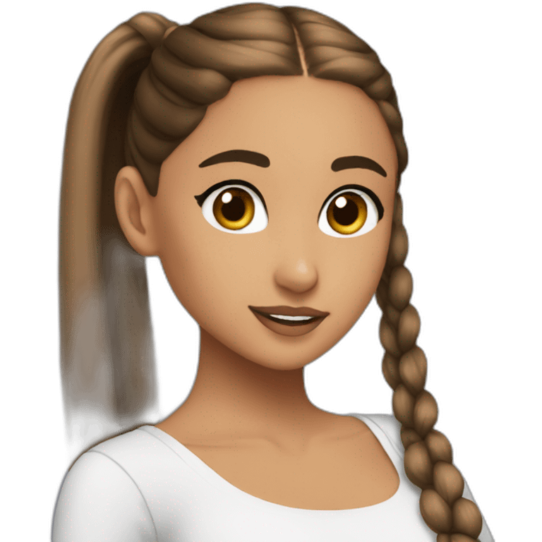 Ariana Grande with ponytail emoji