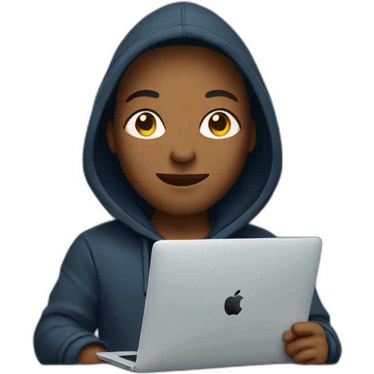 designer with hoodie and a macbook emoji