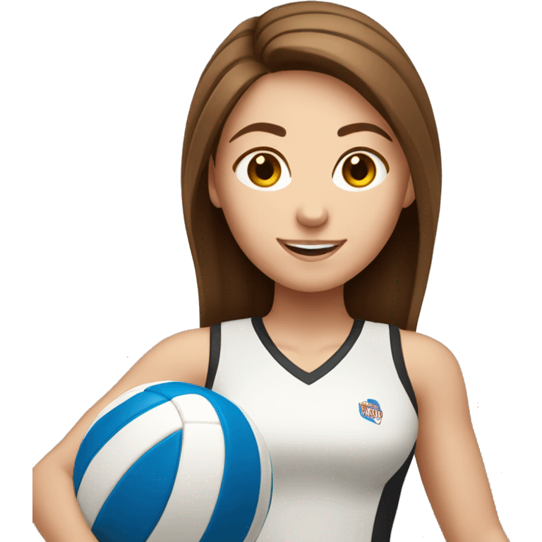 White girl with brown hair playing volleyball  emoji