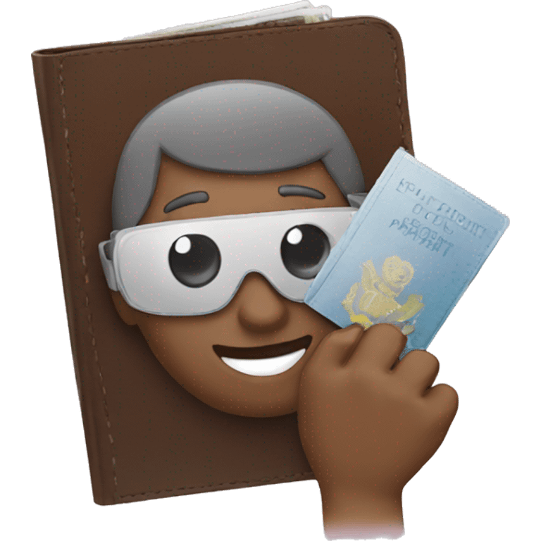 Person holding passport emoji