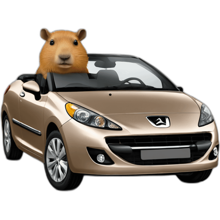 capybara in a peugeot 207 coupé cabriolet emoji