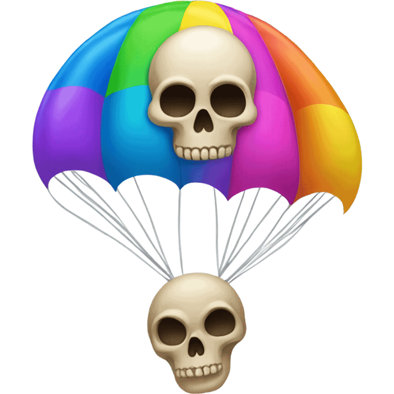 Skull with a parachute ￼ emoji