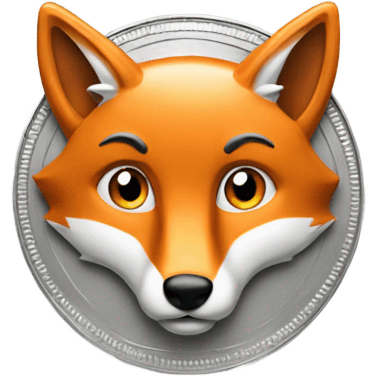 silver coin with a fox emoji