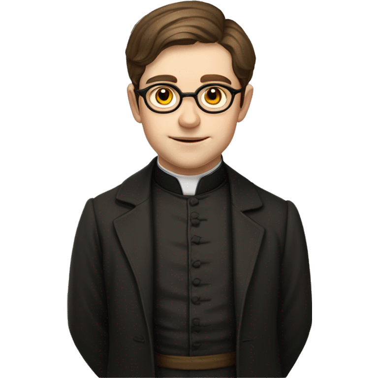 young Victorian priest with glasses, and little brown hair emoji