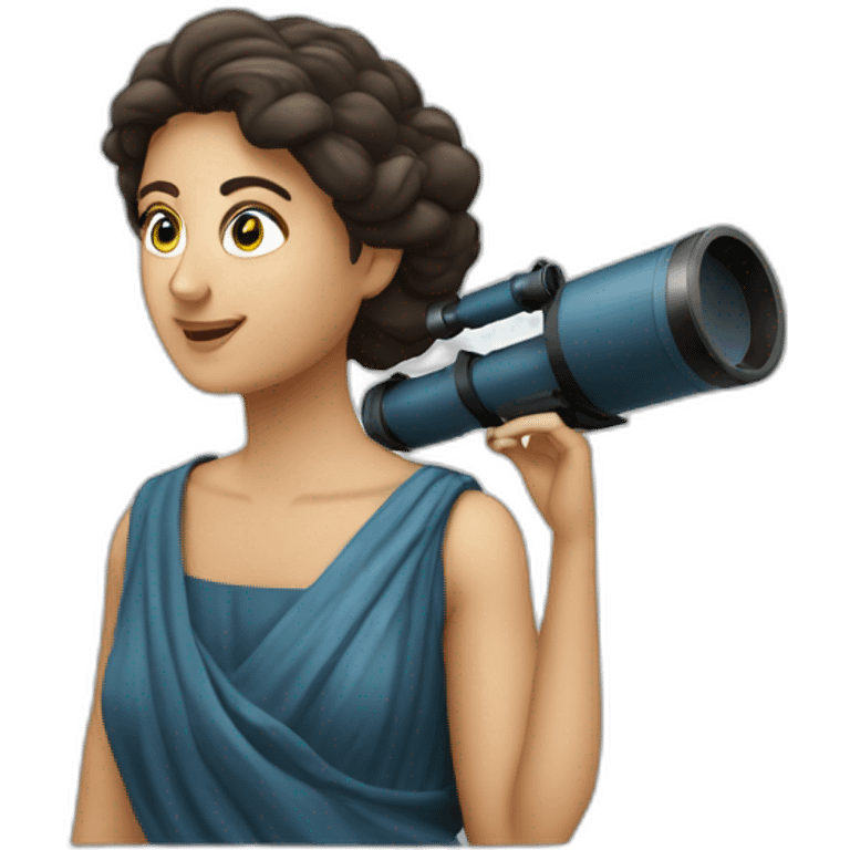 Greek Woman with astronomy telescope emoji