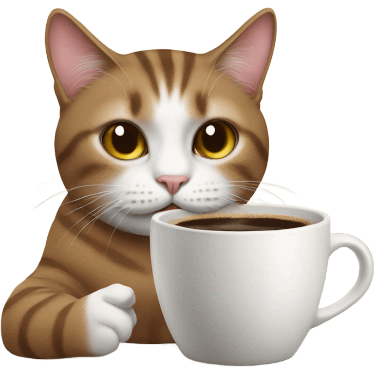 Cat with coffee emoji