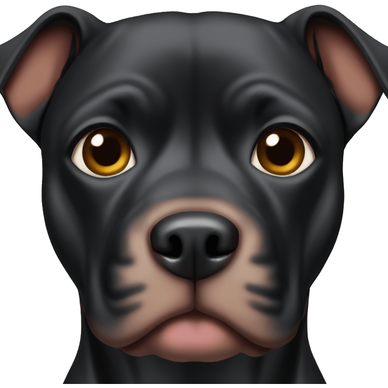 Black pitbull with brown eyes emoji