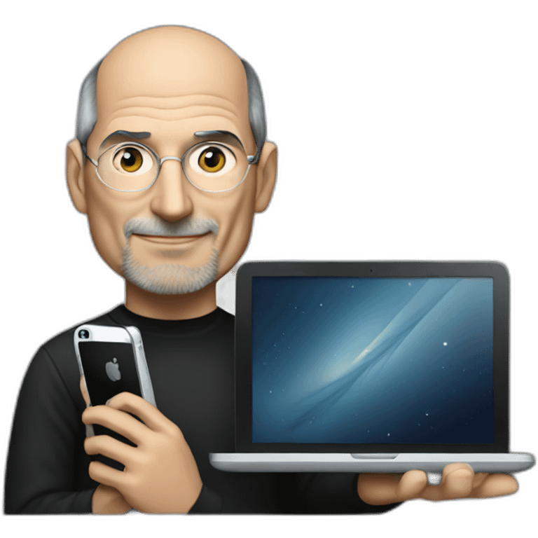 Steve Jobs with a iPhone in the hand  emoji