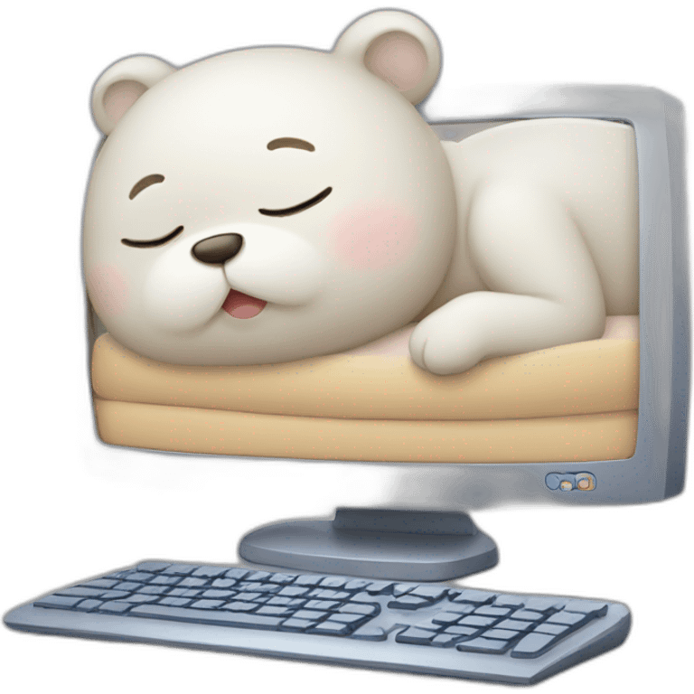 sleeping cute computer display emoji