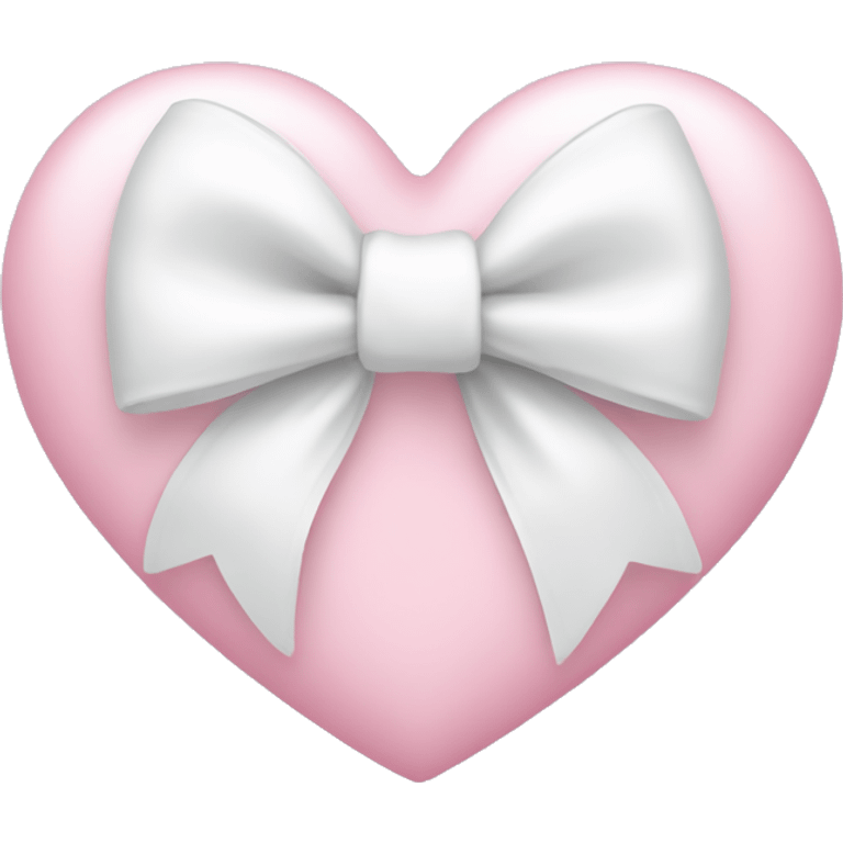 Pastel pink heart with white bow emoji