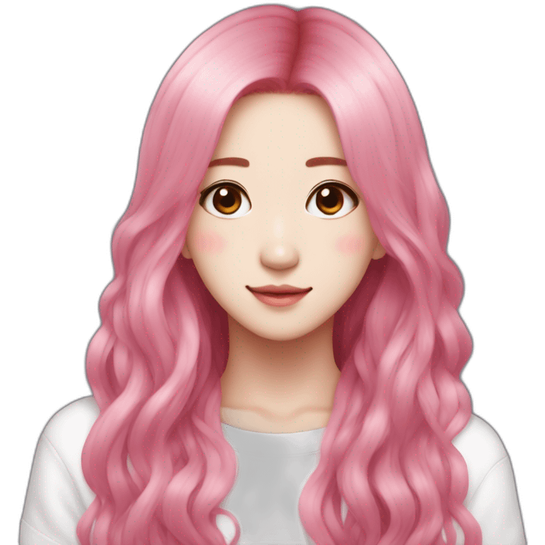 Jisoo with pink hair blackpink emoji