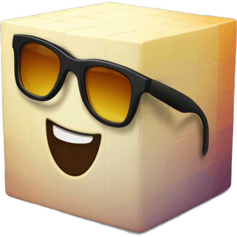 rubic's cube with sunglasses emoji