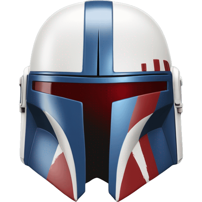 Red white and blue mandalorian helmet emoji