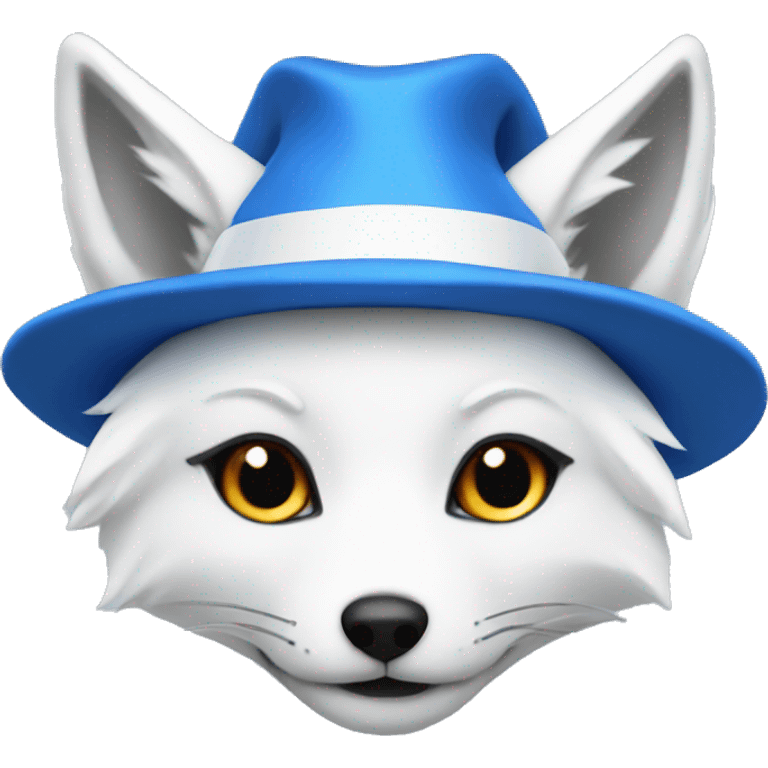 White fox with blue hat  emoji