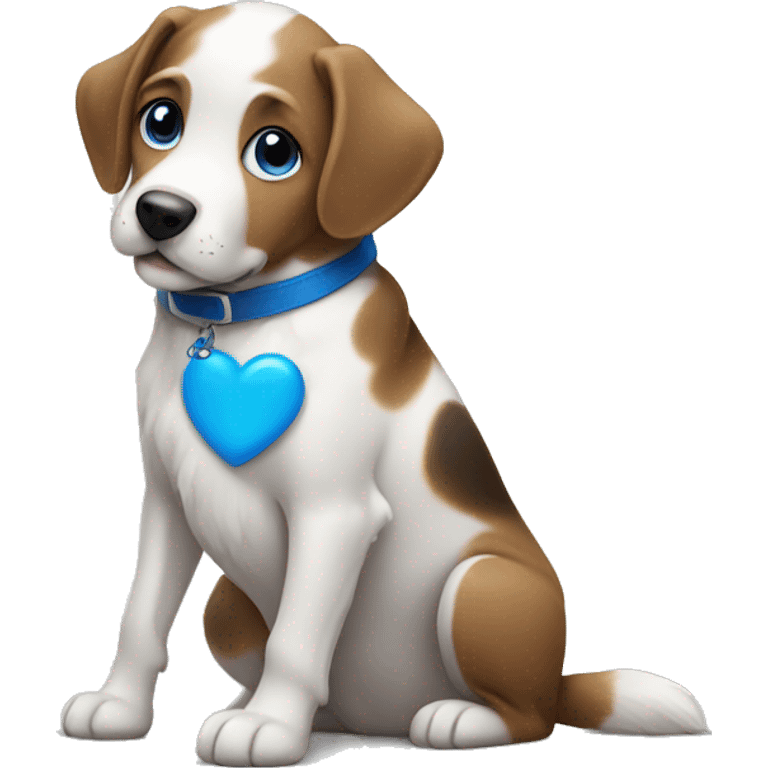 dog with blue heart emoji